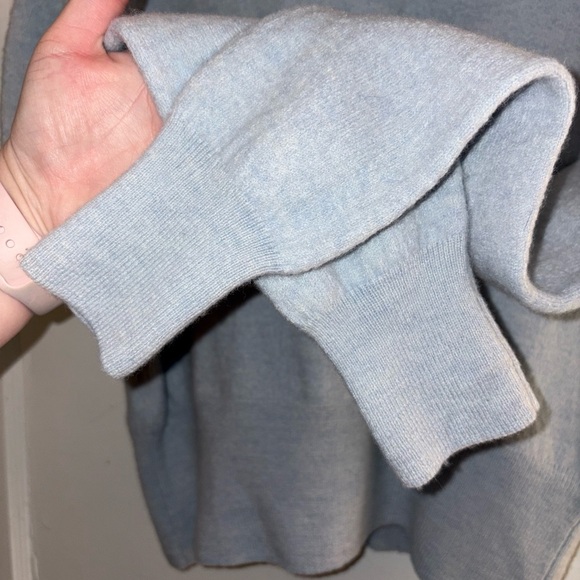 J.Crew 100% Merino Wool Back-Zipped Crewneck Sweater in Light Blue - Size Large - Picture 5 of 12